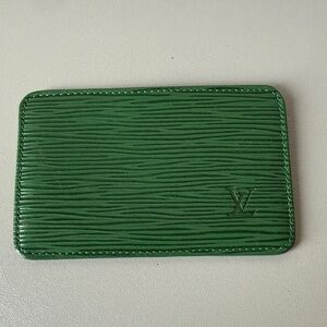 Louis Vuitton Green Epi Leather Card Case LD1922 Made in Spain